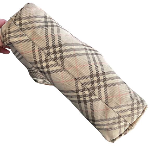 Burberry Blue Label Check Leather Trim Bucket Tote - Picture 7 of 13